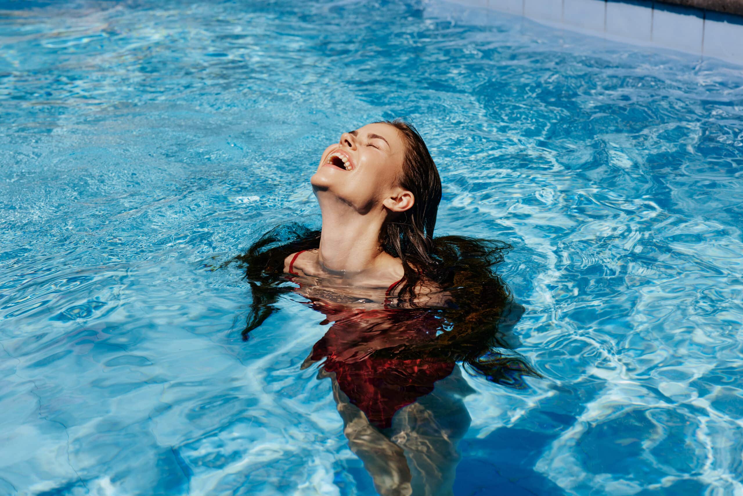 woman person swim relaxing lifestyle water female body pool young beauty
